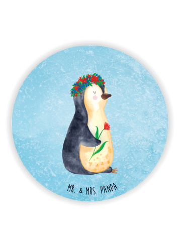 Mr. & Mrs. Panda Pinnwand Magnet Pinguin Blumen ohne Spruch in Eisblau