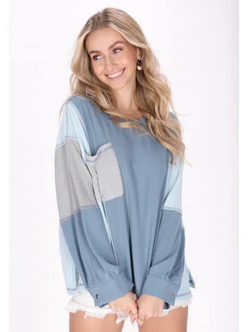 IZIA Women Blouse in Blue Grey