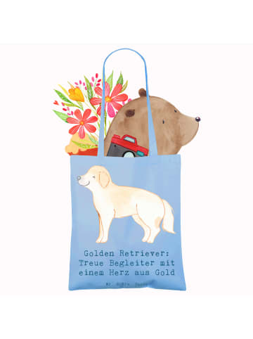 Mr. & Mrs. Panda Uni Tasche Golden Retriever Freund mit Spruch in Sky Blue
