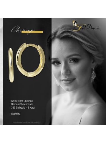 GoldDream Gold, 333er Gelbgold Damen Creolen Shine Ohrring ca. 15mm