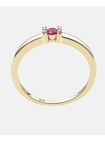 Diamant L'éternel Ring aus 375 Gelbgold mit Diamant mit Rubin
