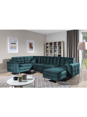 MF Design Ecksofa Thor  in Velours Petrol in Petrol -  (L) 320 x (B) 320 x (H) 90 cm