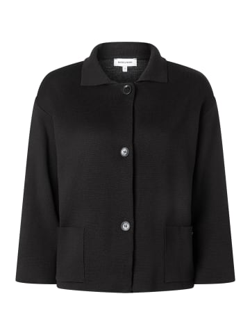 More & More lockere, kompakte 3/4 Arm-Strickjacke in black
