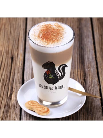 Mr. & Mrs. Panda becher glas Stinktier Blume mit Spruch in Transparent