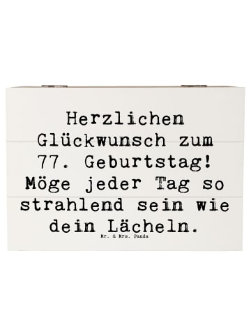 Mr. & Mrs. Panda Holzkiste Spruch 77. Geburtstag Strahlen mit Sp... in Weiß