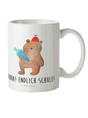 Mr. & Mrs. Panda Kindertasse Bär Schultüte mit Spruch in Weiß