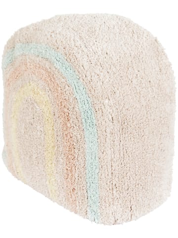 Happy Decor Kids Puff "Rainbow stamp" in Rosa/Mehrfarbig - 40x40x20 cm