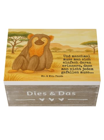 Mr. & Mrs. Panda Kiste Affe Design mit Spruch in Weiß