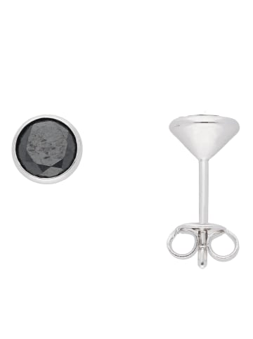 Adeliás 925 Silber Ohrringe / Ohrstecker mit Zirkonia Ø 6,6 mm in bunt