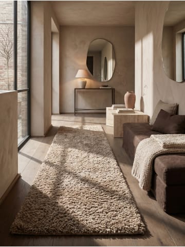 KADIMA DESIGN Teppich Hochflor Shaggy Waschbar Einfarbig RHEIN Strapazierfähig in Beige