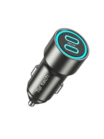 Wisam Teltech Autolader 2x USB-C 72W PD PPS PPS2.0 Schwarz TCC-03