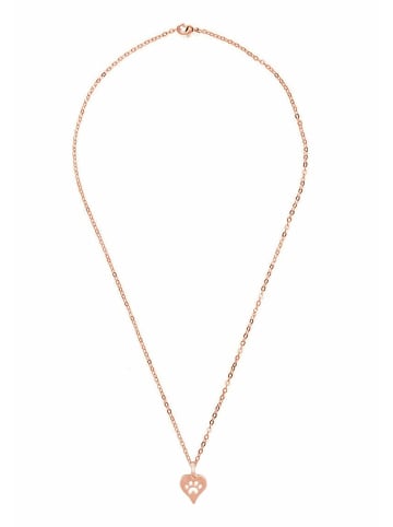 Gemshine Kette mit Anhänger Herz Pfote: Hund, Katze in rose gold coloured