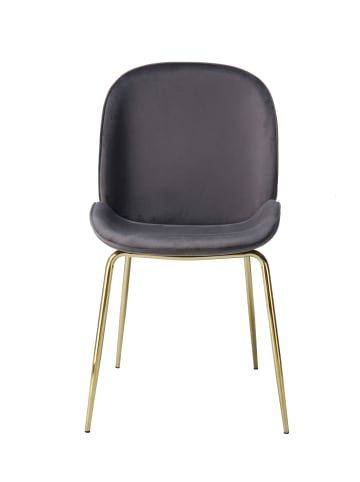 Kayoom Stuhl Charlize 110 2er-Set in grau - messing