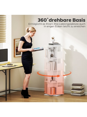 HOMCOM Bücherregal in Weiß 39L x 39B x 128,3H cm