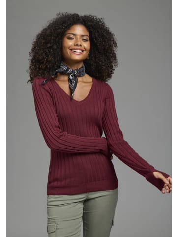 Kangaroos V-Ausschnitt-Pullover in Bordeaux