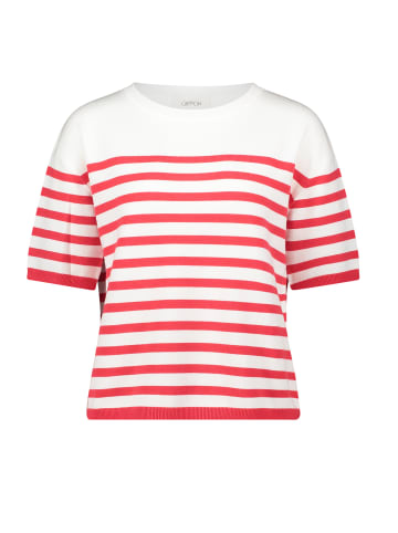 CARTOON Strickpullover mit Rundhalsausschnitt in Cream/Red