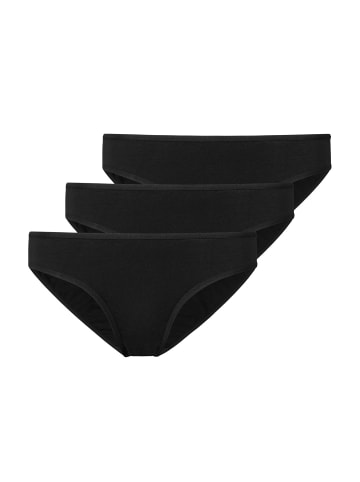 SNOCKS Damenslips aus Bio-Baumwolle Schwarz 3 Stück