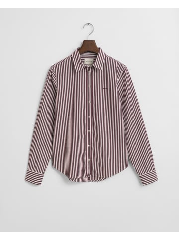 Gant Classic Popeline Bluse mit Streifen in Plum Wine
