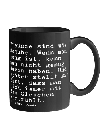 Mr. & Mrs. Panda Mug Freunde sind wie Schuhe.... mit Spruch in Schwarz