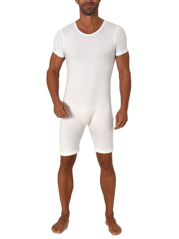 NORMANN Pflegebody kurzarm diagonalem Reißverschluss - 51422 in weiss