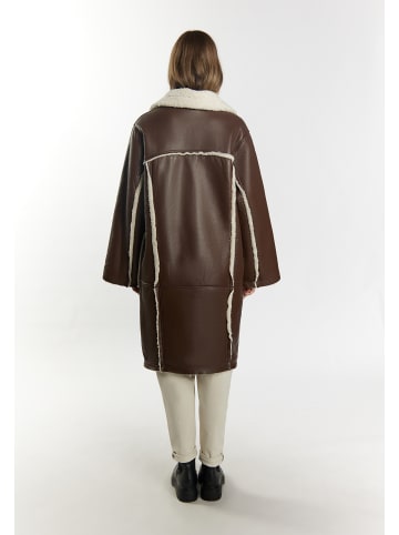 DreiMaster Vintage Damen Mantel Aus Lammnappa in Braun