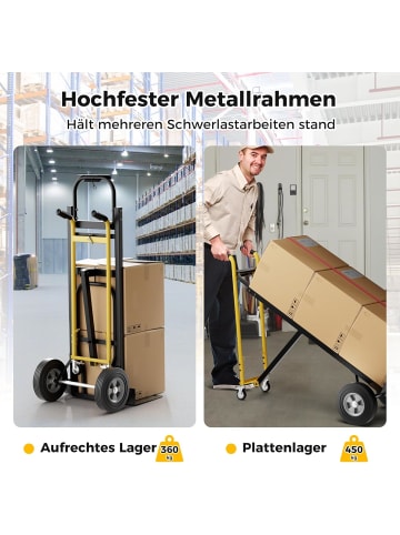 COSTWAY 3 in 1 Sackkarre Handkarre Handwagen in Schwarz