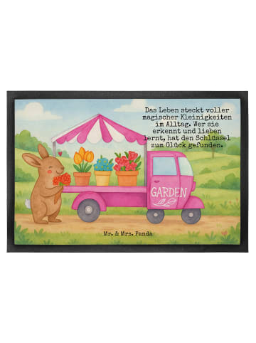 Mr. & Mrs. Panda Türmatte Osterhase Blumenwagen Design mit Spruch in Weiß