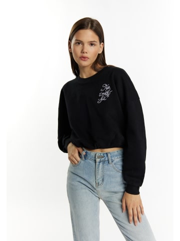 myMo Sweatshirt Cropped in Schwarz