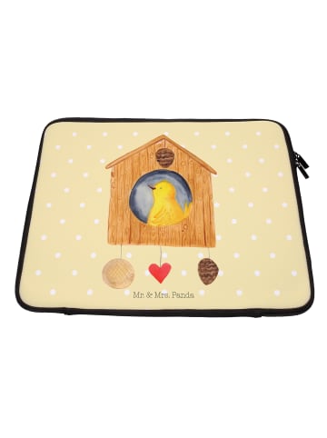 Mr. & Mrs. Panda Laptop Sleeve Vogelhaus Home ohne Spruch in Gelb Pastell