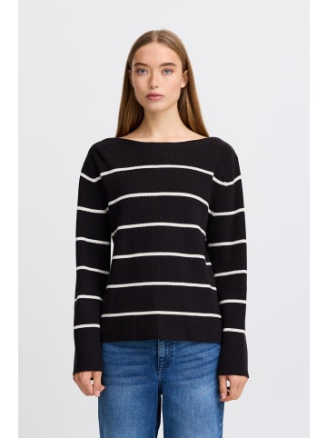 ICHI IHBOSTON LS6 loose fit in Meteorite Almond Milk stripe