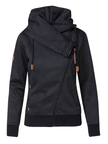KOROSHI Offener Damen-Hoodie mit Aufdruck in SCHWARZ