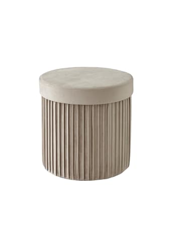 relaxdays Hocker in Beige - (H)38 x Ø 38 cm
