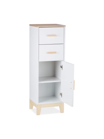 relaxdays Badezimmerschrank in Weiß - (B)32 x (H)97,5 x (T)28 cm