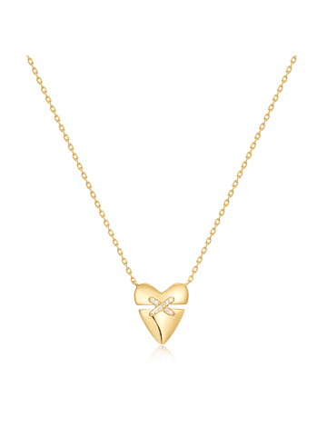 Ania Haie Kette Silver Heart Kiss Pavé in gold