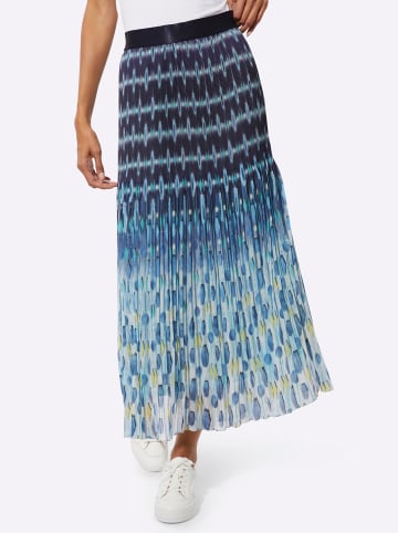 creation L Plissee-Rock in marine-hellblau-bedruckt