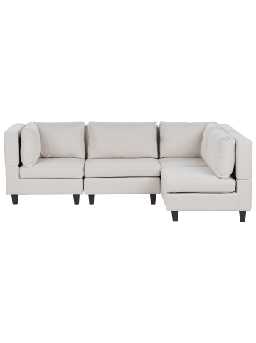 Beliani 4-tlg Ecksofa UNSTAD in Beige/Schwarz