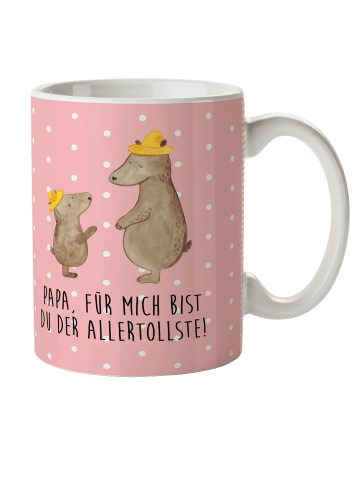 Mr. & Mrs. Panda Kindertasse Bären mit Hut mit Spruch in Rot Pastell