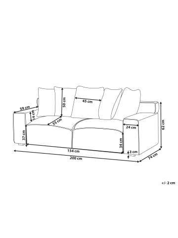 Beliani 6-tlg 3-Sitzer Sofa VISKAN in Beige