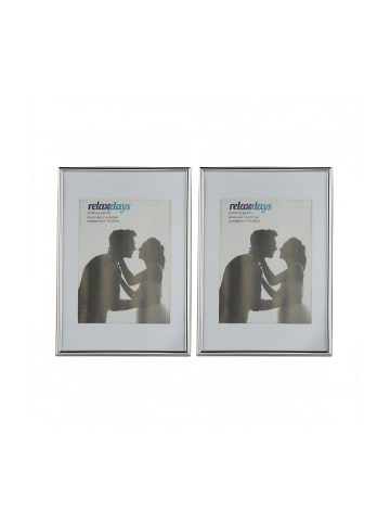 relaxdays 10 x Bilderrahmen "A4" in Silber