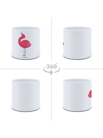 Mr. & Mrs. Panda XL Blumentopf Flamingo Stolz ohne Spruch in Weiß
