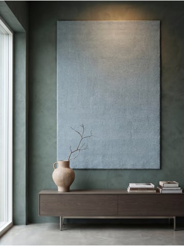 KADIMA DESIGN Läufer Uni rutschhemmend weich wohnlich Wohnzimmer Schlafzimmer in Blau