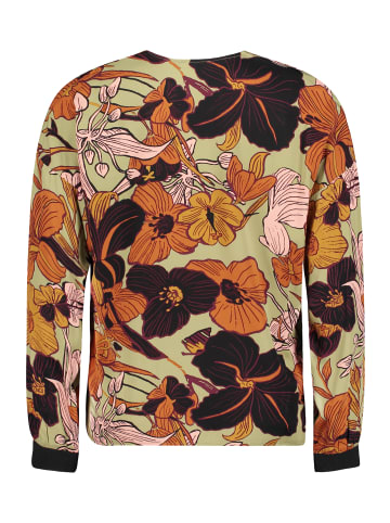 CARTOON Oversize-Bluse mit Rippbündchen in Brown/Green