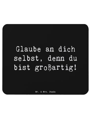 Mr. & Mrs. Panda Mauspad Spruch Selbstvertrauen stärken mit Spruch in Schwarz