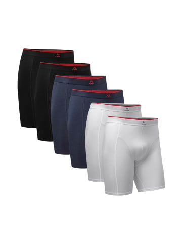 DANISH ENDURANCE Boxershorts Bamboo Extra Long Trunks in black_red_navy_white