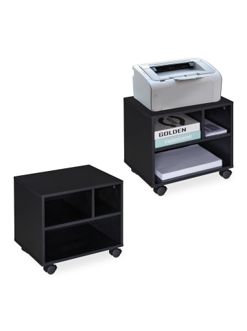 relaxdays 2 x Rollcontainer in Schwarz