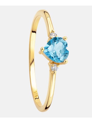 Diamant L'éternel Ring aus 375 Gelbgold mit 0.55 Karat Diamant mit Topas