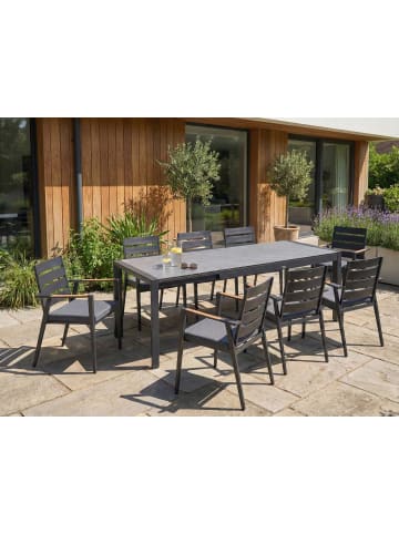 Beliani Esstisch BINASCO in Grau/Schwarz - (W) 90 x (H) 75 x (L) 160 cm