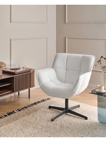 Beliani Sessel AUMA in Weiß/Schwarz - (W) 71 x (H) 85 x (L) 78 cm