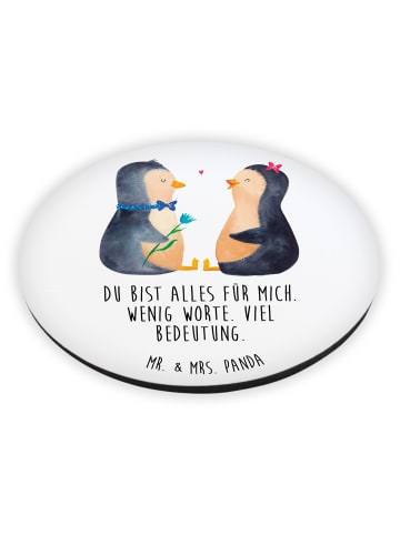 Mr. & Mrs. Panda magnet Pinguin Pärchen mit Spruch in Weiß