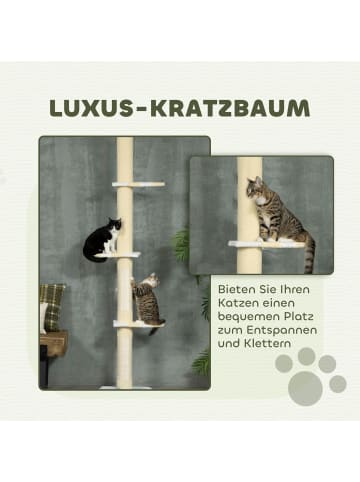 Pawhut Kratzbaum deckenhoch Gelb 47L x 34B x 220-260H cm